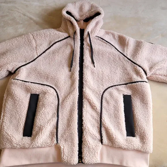 Moose Knuckle Sherpa Jacket Hoodie 3XL XXXL Light Pink Authenicated - Picture 3 of 9